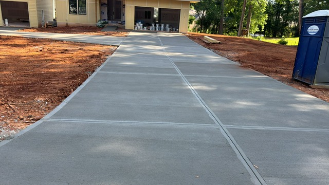 Large finished residential driveway